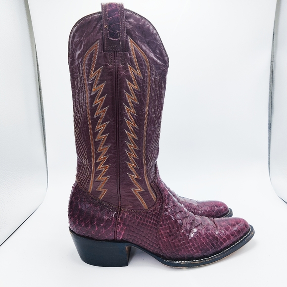 Montana West Other - Montana Snakeskin Cowboy Boots Burgundy Python 11